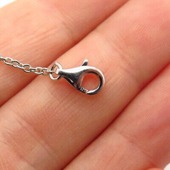 925 Sterling Silver Cross Station Rolo Link Bracelet 7.5-8.5" - Picture 5 of 5